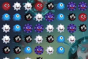 Farverige, animerede emojis med øjne i forskellige former og farver arrangeret i et gittermønster