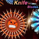 Tegneseriefigurer med vrede ansigter omgivet af spidse, cirkulære blade