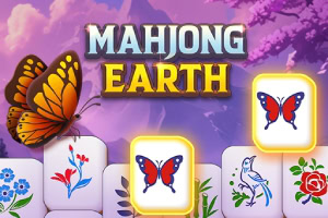 Sommerfugle og blomster på mahjong-brikker mod en lilla baggrund