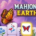 Sommerfugle og blomster på mahjong-brikker mod en lilla baggrund