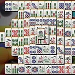 Mahjong-brikker arrangeret i et indviklet mønster