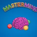 Pink hjerne med farverige, glødende kugler omkring og teksten MASTERMIND øverst