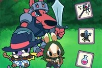 Tag med tre modige helte i dette spændende kortspil med RPG-elementer