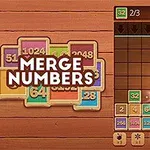 Bræt med farvede nummerfliser samt tekst der siger Merge Numbers