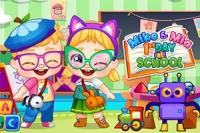 Mike og Mia glæder sig til deres første skoledag
