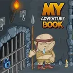 En tegneseriegrotte med en vagt ved en fængselscelle, en lille dreng ved en tunnel, og teksten My Adventure Book 2 i øverste hjørne