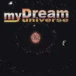 Teksten myDream universe vises over et planetarisk system med planeter og en stjerne i midten mod en sort baggrund