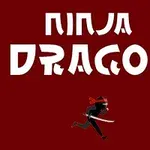 Ninja med et sværd løber under teksten Ninja Dragon på en mørkerød baggrund
