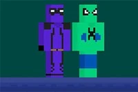 Noobpool og Noobspider skal nå sikkerhedszonen ved at undgå monstre og våben
