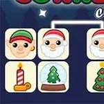 Juletemaikoner med en nisse, julemand, snemand, stearinlys, snekugle, juletræ og klokke