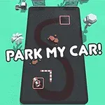 To små biler på en snoet vej med teksten PARK MY CAR!