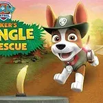 Animeret hund iført en jungleuniform med en papegøje på en sten bagved