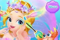 Den dejlige prinsesse elsker smukke kjoler og make-up