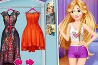Hjælp Elsa og Rapunzel med at klæde sig på til en sjov modekonkurrence!