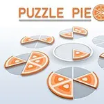 Flere cirkulære pizzastykker placeret i grupper med et centralt tema og teksten Puzzle Pieces øverst