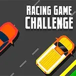 To biler, en rød og en gul, kører på en vej med teksten Racing Game Challenge i øverste højre hjørne