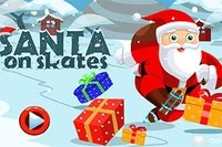 Julemanden har skøjter på og samler alt julegodtet