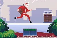 Julemanden leverer gaver via parkour