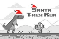 Hjælp T-Rex med at løbe så langt som muligt i dette sjove juleløbespil