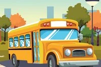 Spil School Bus, en sjov simulation, hvor du kører en bus til skolen