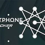 Teksten Smartphone Cracker med et netværksmønster af sammenkoblede hvide punkter på en mørk baggrund