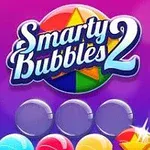 Farverige bobler mod en lilla baggrund med teksten Smarty Bubbles 2 på toppen