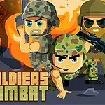 Tegnet illustration af tre soldater i camouflageudstyr med våben foran en eksplosion i baggrunden