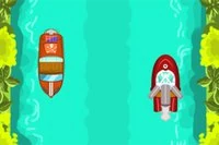 Pilotér en speedbåd op ad en flod