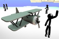 Fly i himlen over stickman-verdenen med dit fly!