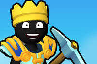 Før din stickman-konge, led tropperne, og erobr slotte!