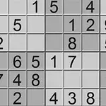 Sort-hvidt gitter med tal arrangeret i en kvadratisk matrix