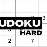 En delvist udfyldt Sudoku-puslespil med teksten Sudoku Hard i fokus