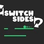 Hvid tekst Switch Sides med pile, grønne linjer og cirkler på en sort baggrund