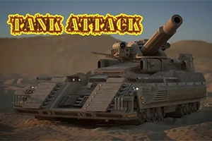 Tank Attack En futuristisk tank på et ørkenlandskab med teksten Tank Attack ovenfor
