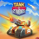 Et futuristisk, orange kamptank affyrer projektiler i en farverig ørkenbaggrund med eksplosioner og flyvende missiler
