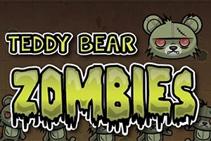 Tegneserieagtig grafik med zombiebjørne og teksten Teddy Bear Zombies