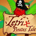 Et piratpapegøje med en pirathat sidder på et stort skilt foran grønne palmeblade