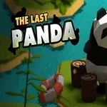 En polygonal panda står på træstubbe på en lille ø omgivet af vand, med teksten The Last Panda i baggrunden
