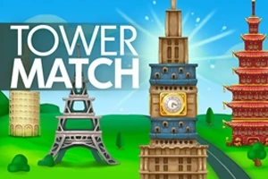 Illustration af forskellige ikoniske tårne som Eiffeltårnet og Big Ben med en blå himmel i baggrunden