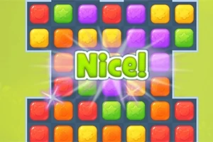 Farverige blokke med ordet Nice!