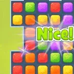 Farverige blokke med ordet Nice!