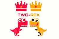 Farverigt T-Rex løbespil med to-spiller mulighed