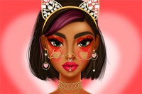 Candyfarvet fantasimakeup til Valentinsdag i dette spil