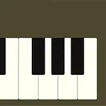En illustration af et klaverkeyboard med sorte og hvide tangenter