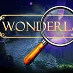 Forstørrelsesglas over ordet Wonderland med en mørk baggrund og teksten Chapter 11