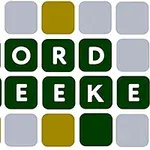 Grønne og grå felter danner ordene WORD SEEKER i et gitterlayout